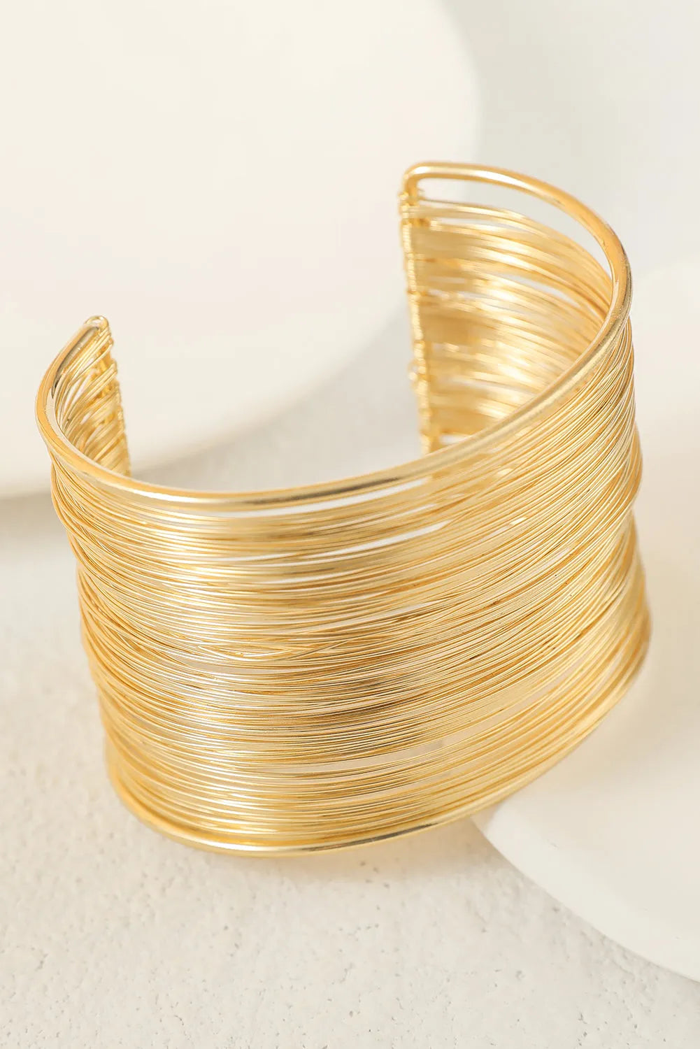 Gold Casual Metal Open Cuff Layered Wire Bracelet Bracelets - Tophatter Daily Deals